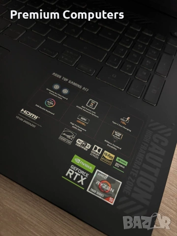 Лаптоп ASUS TUF A17 144hz 17.3 " /AMD RYZEN 7535HS/RTX4050 6GB/RAM DDR5 16GB/512 SSD/ 240W!, снимка 4 - Лаптопи за игри - 55193205