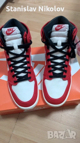 Nike Air Jordan 1 KO 2021 Chicago, Size 11 University Red Black , снимка 2 - Спортни обувки - 54541102