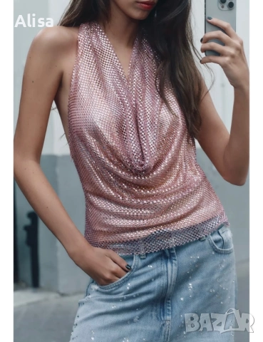 Официален топ на Зара с камъни