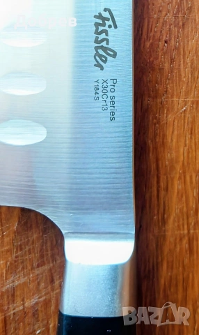 Кухненски нож Santoku на Fissler Pro Series X30Cr13 стомана, с дължина острие 130мм , inox, снимка 2 - Прибори за хранене, готвене и сервиране - 54036541