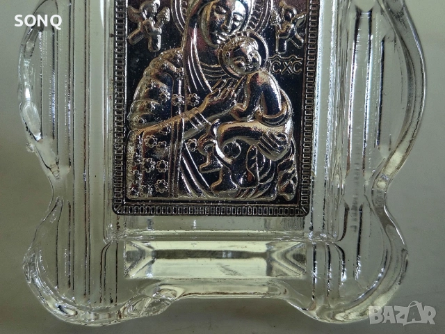 Сребърна Иконка Богородица Със Младенеца, снимка 3 - Икони - 54065141