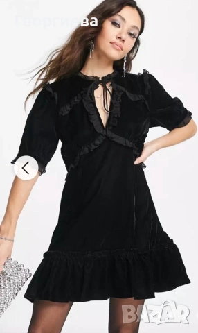 Красива къса плюшена рокля Topshop