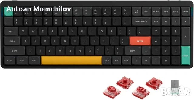 NuPhy Air96 V2 безжична механична клавиатура RGB Black, снимка 2 - Клавиатури и мишки - 54824396