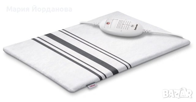 Загряваща подложка Beurer HK 25, 100W, 40x30 см, 3 тем. нива, Авт. изключване, Бял/сив, снимка 2 - Възглавници - 54556814