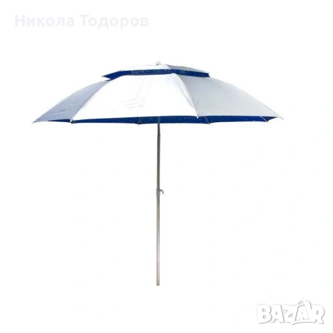 Голям Чадър със Сребриста UV Защита в Син/Бронз Цвят - 2.40м.