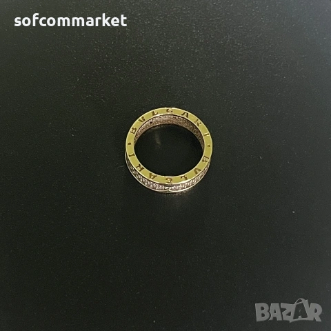 Златна халка Bvlgari – 7,05 гр. (Размер 55), снимка 2 - Пръстени - 55113478