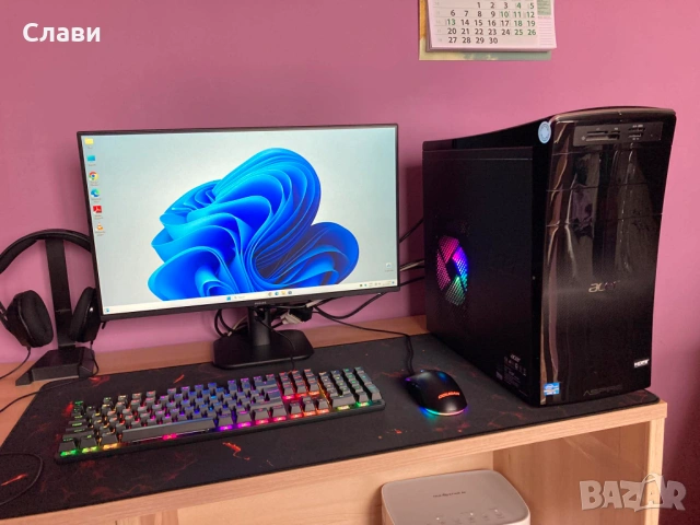 Геймърски компютър Acer Aspire AMD 8x3,30GHz, NVIDIA GTX 750Ti, SSD, Windows 11, снимка 3 - Геймърски - 54016745