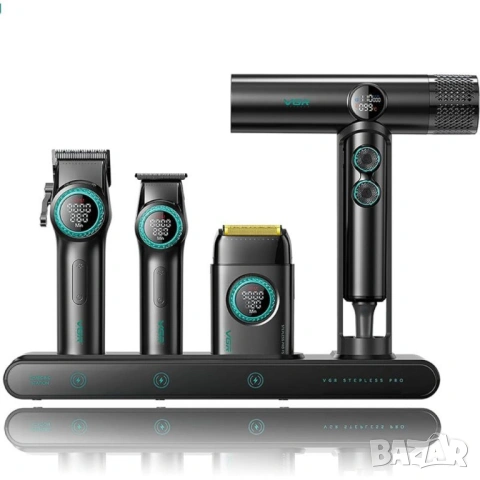 VGR Professional Barber Combo 4в1 Машинка за подстригване  Тример  Фолио самобръсначка сешоар, снимка 2 - Машинки за подстригване - 54079488