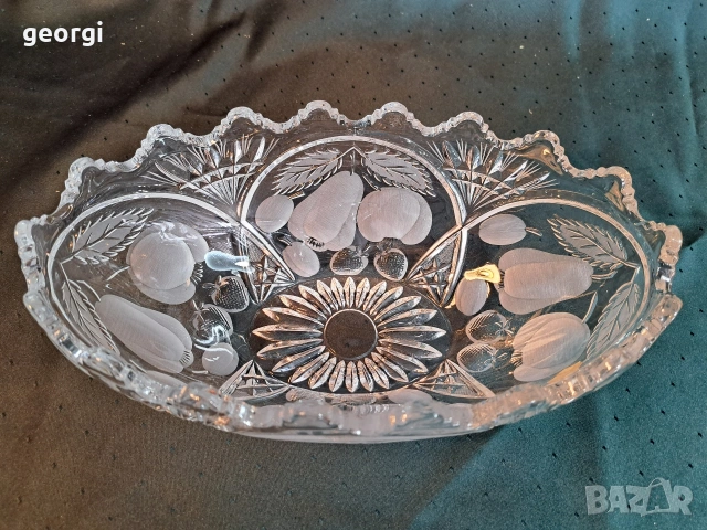 немска кристална фруктиера от оловен кристал , снимка 4 - Аксесоари за кухня - 54166156