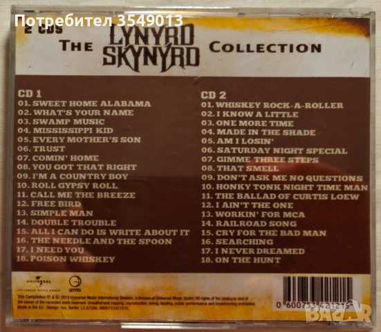 CD / ЦД компакт диск - Lynyrd Skynyrd - The Lynyrd Skynyrd Collection - 2013 [2 CD], снимка 8 - CD дискове - 54429923