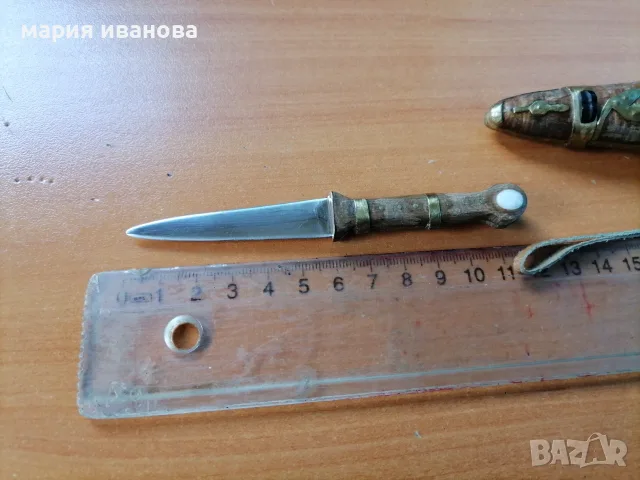 Стара кама с нова кания с украса от камъни скарабей , снимка 3 - Антикварни и старинни предмети - 55306099