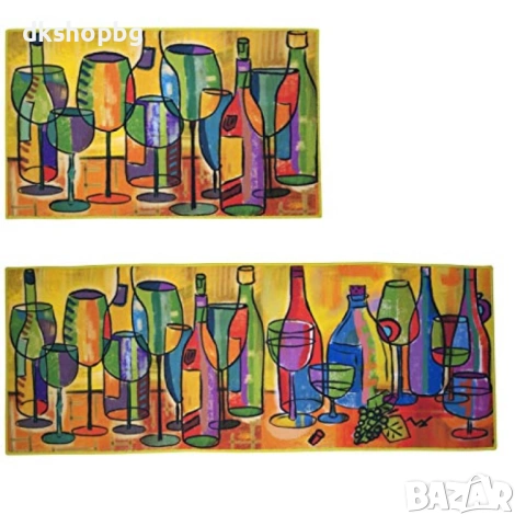 4583 Меки Антихлъзгащи Килимчета за Кухня – Комплект 2 бр. (40x60 + 40x120см)