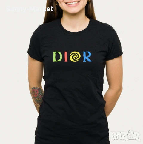 DIOR Дамски тениски с къс ръкав XS-4XL черна тениска Диор, снимка 2 - Тениски - 54102418