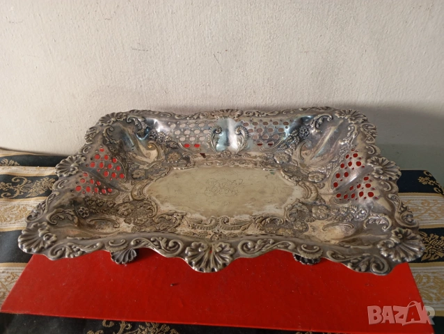 Посребрена купа,фруктиера ,панер арт деко