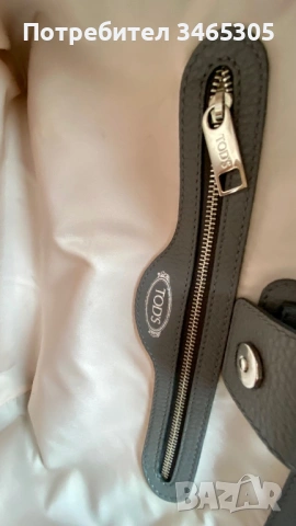 Tods дамска кожена чанта сива, снимка 5 - Чанти - 54663737