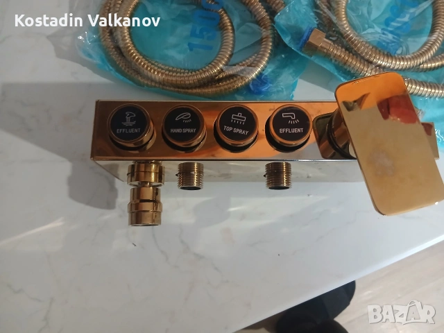 Душ комплект с батерия (смесител), слушалка, маркуч и стойка , снимка 3 - ВИК - 54479419