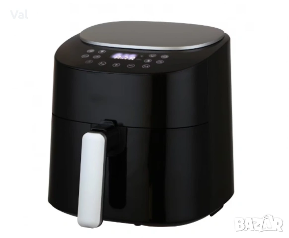 Фритюрник, 1300W, 4.2л., горещ въздух, таймер, до 200°C, Черен/Бял, снимка 4 - Фритюрници - 54672175
