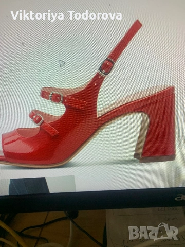 Червени лачени сандали Тамарис-НОВИ