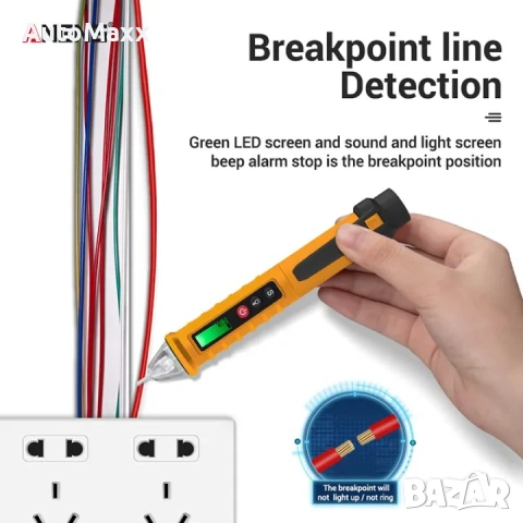 Nax Aneng Vc1010 Цифрови детектори на напрежение 12-1000V Безконтактен електрически тестер , снимка 4 - Измервателни инструменти - 54571888