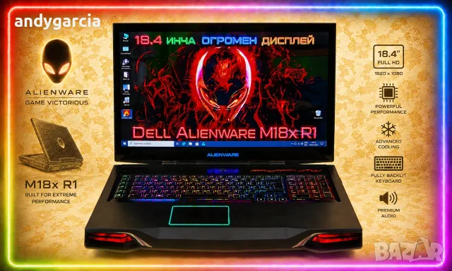  Dell Alienware M18x R1/Intel Core i7-2760QM/NVidia GTX 880m 8GB GDDR5/16GB RAM/250GB SSD+500GB HDD