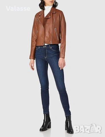 Естествена кожа Esprit байкър яке XS в отлично състояние, снимка 14 - Якета - 54704881