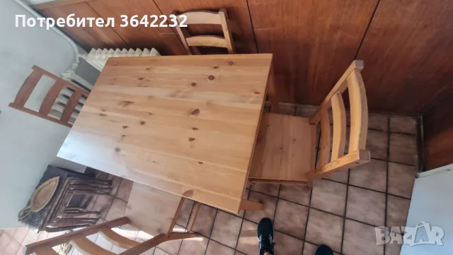Кухненска маса с 4 стола в перфектно състояние, снимка 2 - Маси - 55389028