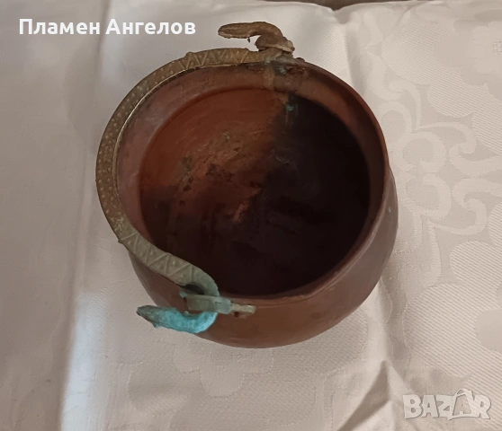 Старинно медно бакърче /менче, снимка 7 - Антикварни и старинни предмети - 54876486