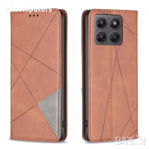 Кожен Калъф Тефтер с Ромбовидна Текстура за Motorola Moto G37 / G47 / G37 Power – 6 цвята, снимка 4 - Резервни части за телефони - 54930726