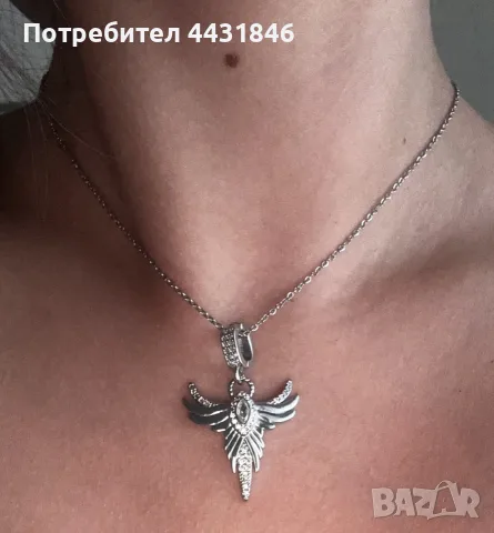 Стоманено феникс колие , снимка 2 - Колиета, медальони, синджири - 55586392