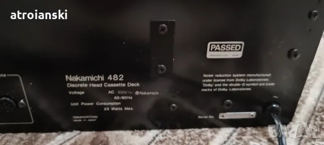 nakamichi 482 касетен дек, снимка 2 - Декове - 55499755