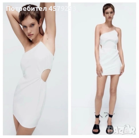 Бяла рокля Zara, снимка 3 - Рокли - 54323389
