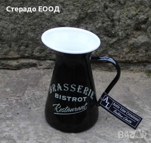 МЕТАЛНА КАНА "BRASSERIE", ЧЕРНА, снимка 3 - Аксесоари за кухня - 54889369