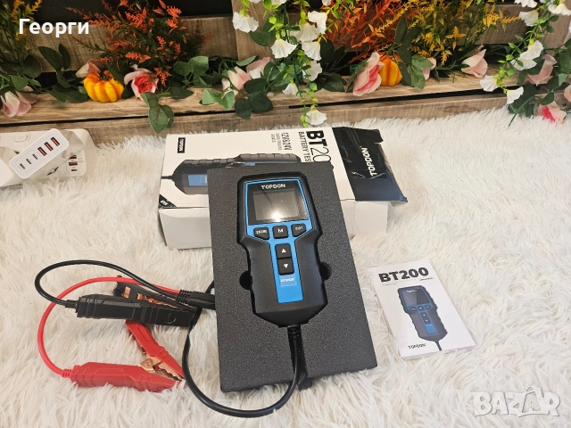Тестер за автомобилни акумулатори 12V 24V тестер натоварване TOPDON BT200 Диагностика