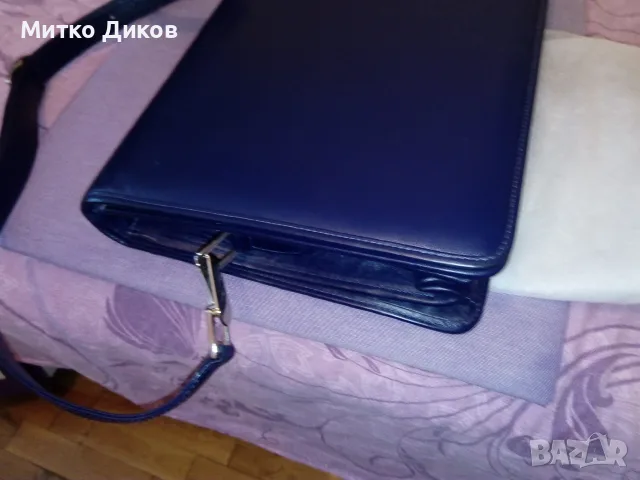 Petek 1855 маркова бизнес тъмно синя унисекс чанта нова естествена кожа 33х25х14, снимка 3 - Чанти - 55604757