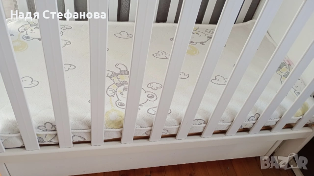 Детско дървено легълце с вградена люлка и матрачето ARBOR BABY, снимка 14 - Кошарки - 54606530