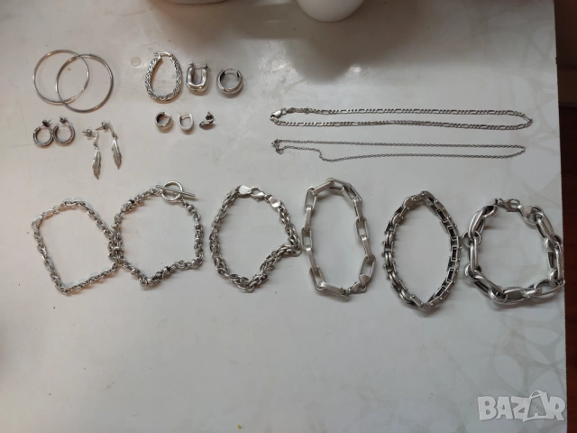 ПРОМО! Сребърни бижута-гривни, колиета, обеци 925, снимка 6 - Колиета, медальони, синджири - 53127575
