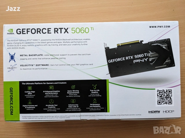 Видеокарти PNY 5060 Ti 16GB GDDR7 OC, снимка 3 - Видеокарти - 55064217