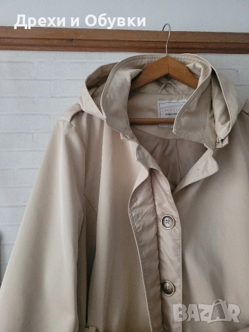 Нов тренч манто в бежов цвят със сваляща качулка , снимка 9 - Палта, манта - 54091797