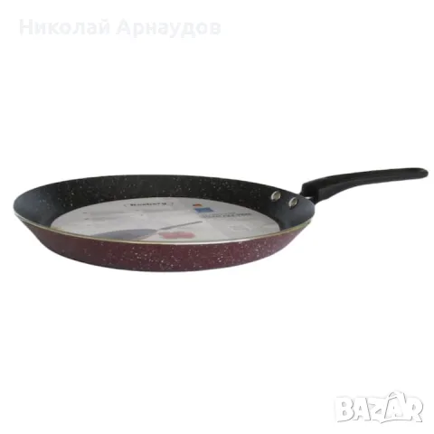 Тиган за палачинки Rosberg R51322G24, 24см, Мраморно покритие, Индукция, Бордо меланж