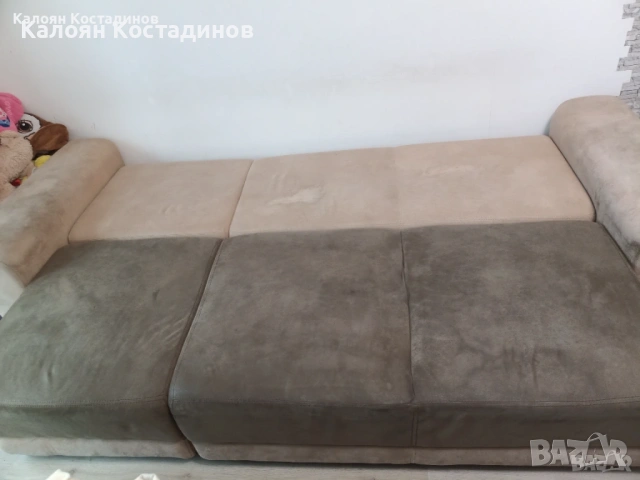 Голям разтегателен диван 260/90 см  с ракла +легло здрав и запазен, снимка 3 - Дивани и мека мебел - 54979255