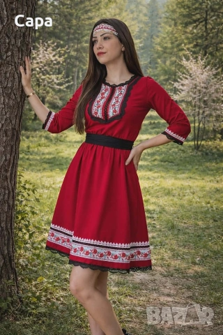 Стилни рокли с народни мотиви за малки и големи , снимка 9 - Рокли - 54513562