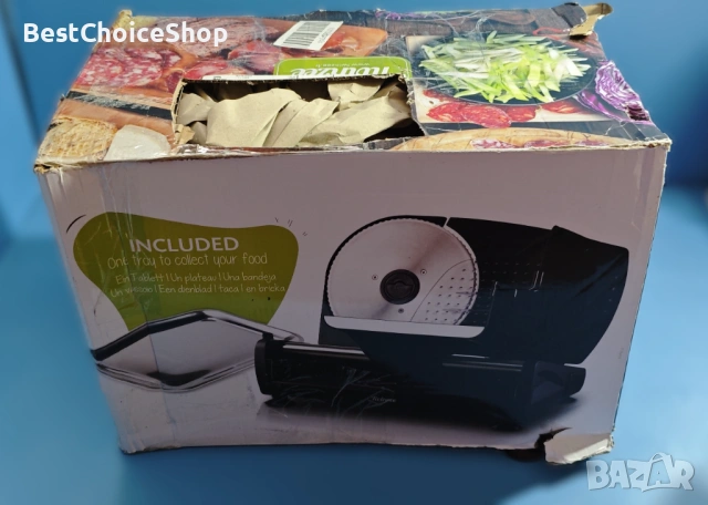 Електрическа колбасорезачка 150W 2 остриета Дебелина на рязане 0-15мм, снимка 2 - Други - 54020196