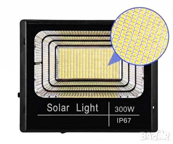 Прожектор 200W захранван с отделен соларен панел 23 х 35 см., снимка 3 - Соларни лампи - 55008116
