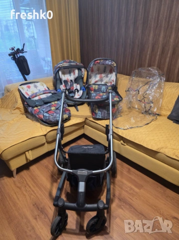 3 в 1 Cosatto Giggle Quad бебешка количка - Hare Wood, снимка 2 - Детски колички - 54593585