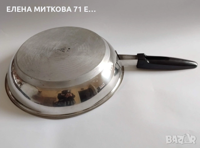АМС масивен тиган от неръждаема стомана +подарък капак, снимка 4 - Съдове за готвене - 51660595