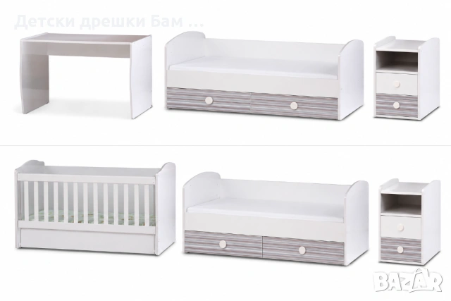 Трансформираща се бебешка кошара Dizain Baby с матрак Aloe Vera, снимка 6 - Бебешки легла и матраци - 54792019