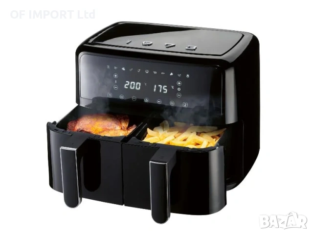 Двоен Двузонов Фритюрник с Горещ Въздух SILVERCREST SHLFD 2600 B1 1973, снимка 10 - Фритюрници - 54406076