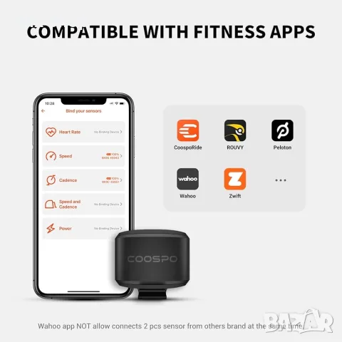 Нов COOSPO BK9S Bluetooth 5.0 ANT+ сензор за скорост/каданс, снимка 2 - Друга електроника - 55502968