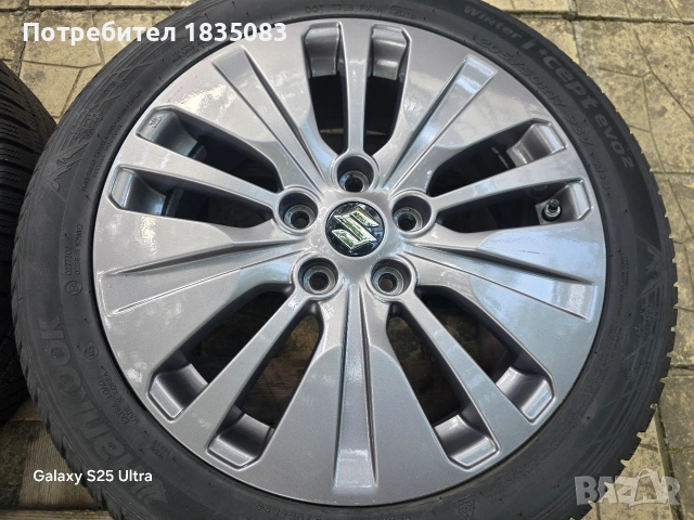 Лети джанти 17ки 5х114.3 Suzuki + зимни гуми 205/50/17 Hankook, снимка 7 - Гуми и джанти - 55289128