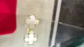 Van Cleef & Arpels VCA Gold Mother of Pearl Sweet Alhambra Дамски Обеци, снимка 6
